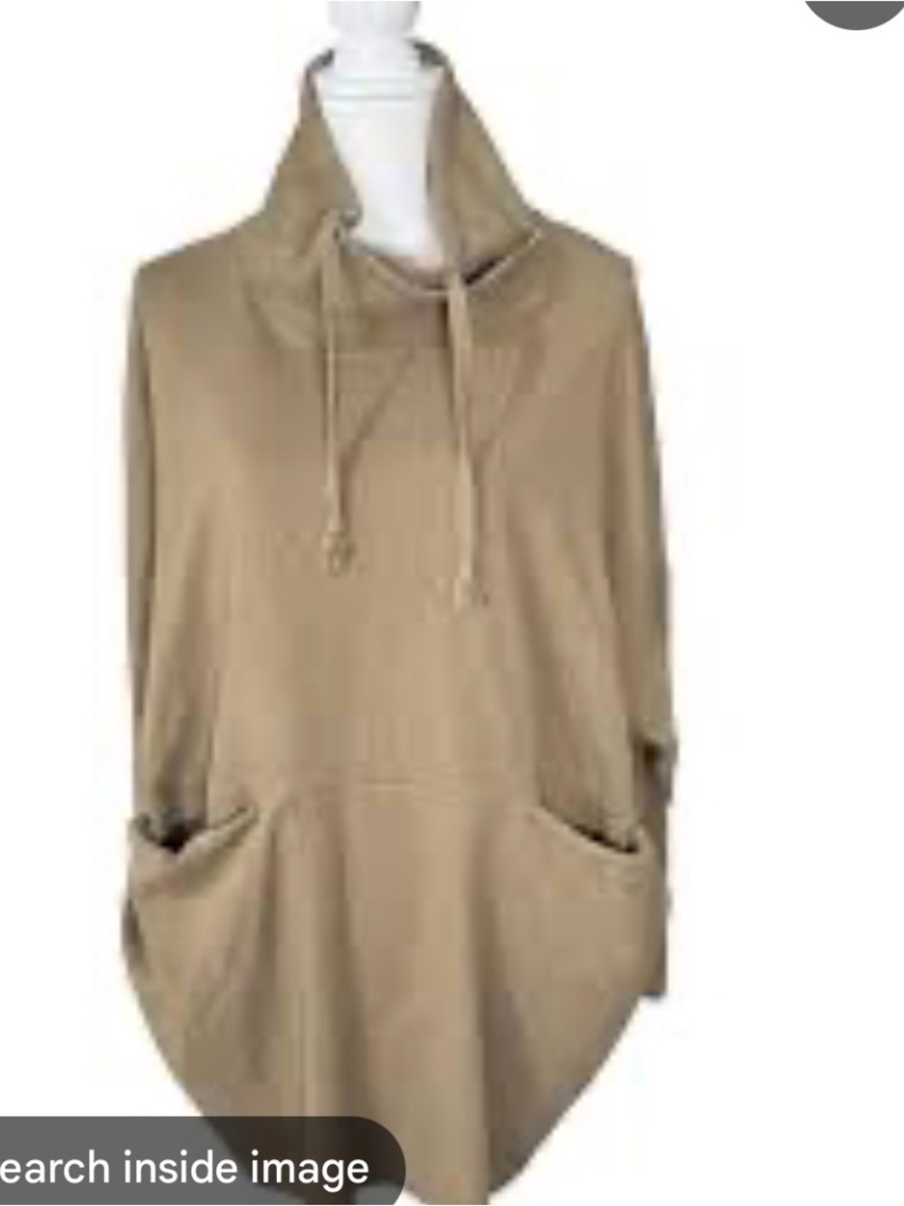 Free People Drawstring Funnel Neck Pocket Sweater - Tan